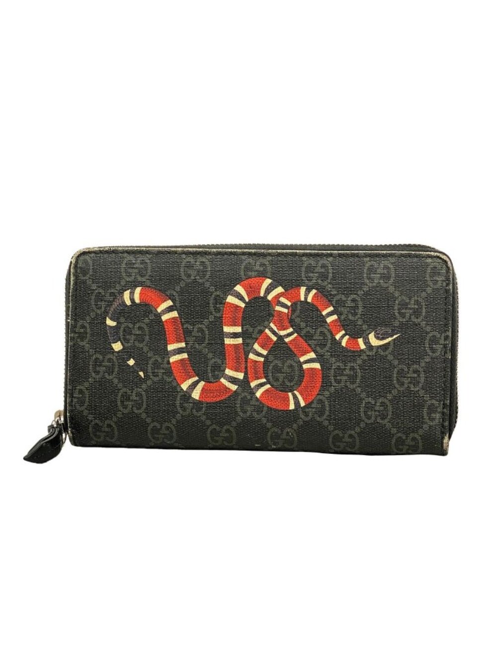 Gucci Wallet GG Supreme Black Silver - Picture 1 of 9